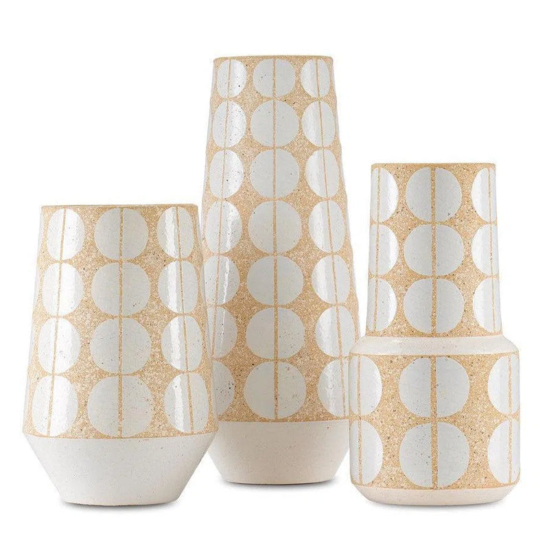 Speckled Antique Khaki Happy 60 Tiered Vase Vases & Jars LOOMLAN By Currey & Co