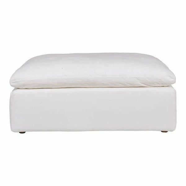 Stain Resistant Performance Fabric White Modular Ottoman Modular Components LOOMLAN By Moe's Home