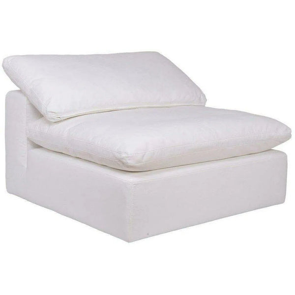 Stain Resistant Performance Fabric White Modular Slipper Chair Modular Components LOOMLAN By Moe's Home