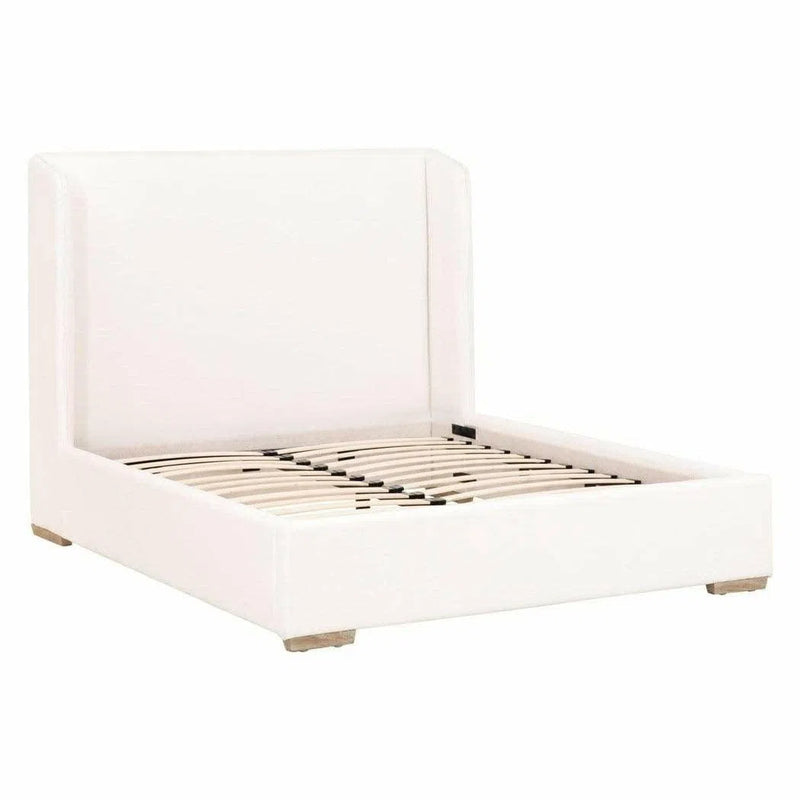 Stewart White Platform Queen Bed Frame LiveSmart Upholstered Beds LOOMLAN By Essentials For Living