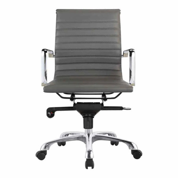 Swivel Office Chair Low Back Grey Contemporary Office Chairs LOOMLAN By Moe's Home