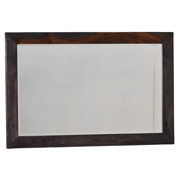 Bardell Coffee Brown Wood Horizontal and Vertical Wall Mirror
