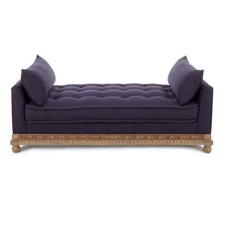 Mila Navy Blue Fabric Chaise