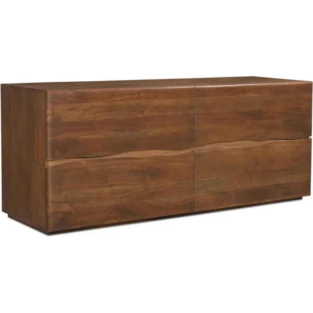 70 Inch Wood Dresser 4 Drawer Brown
