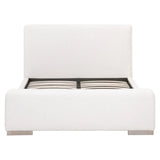 White Boucle Warren Queen Bed Frame With Storage Bench Beds LOOMLAN By Essentials For Living