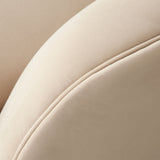 Zelda RF Curved Light Camel Performance Velvet Chaise in With 1 Accent Pillow Ball