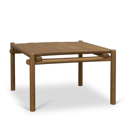 Riven 28" Square Oak Wood Side Table