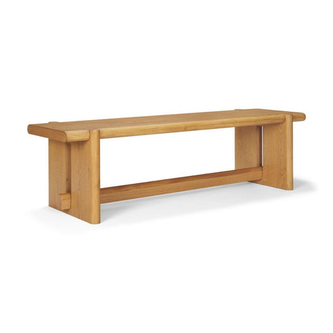 Rowan 65"L Light Brown Oak Wood Backless Dining Bench