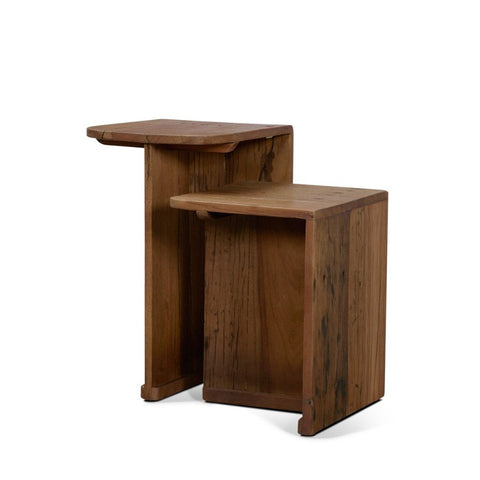 Lucan 13" Rectangular Mid-Dark Brown Reclaimed Wood Side Tab