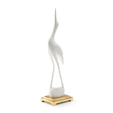 Crane White Gold Leaf Base Sculpture