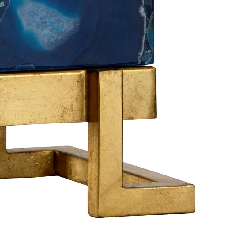 Oceans Blue Agate Gold Leaf Finish Table Lamp