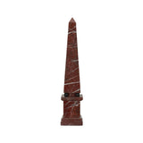 Currant Red Marble Obelisk Sculpture