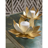 Lotus Steel Made Candleholders (Set Of 2)