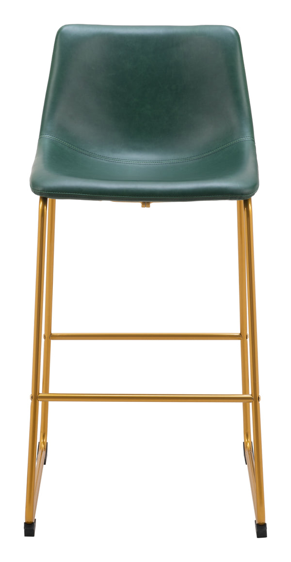 Augusta Steel Green and Gold Barstool (Set of 2)