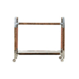 Rustic Glam Wood Frame Bar Cart-Home Bar Carts-Wildwood-Large-LOOMLAN