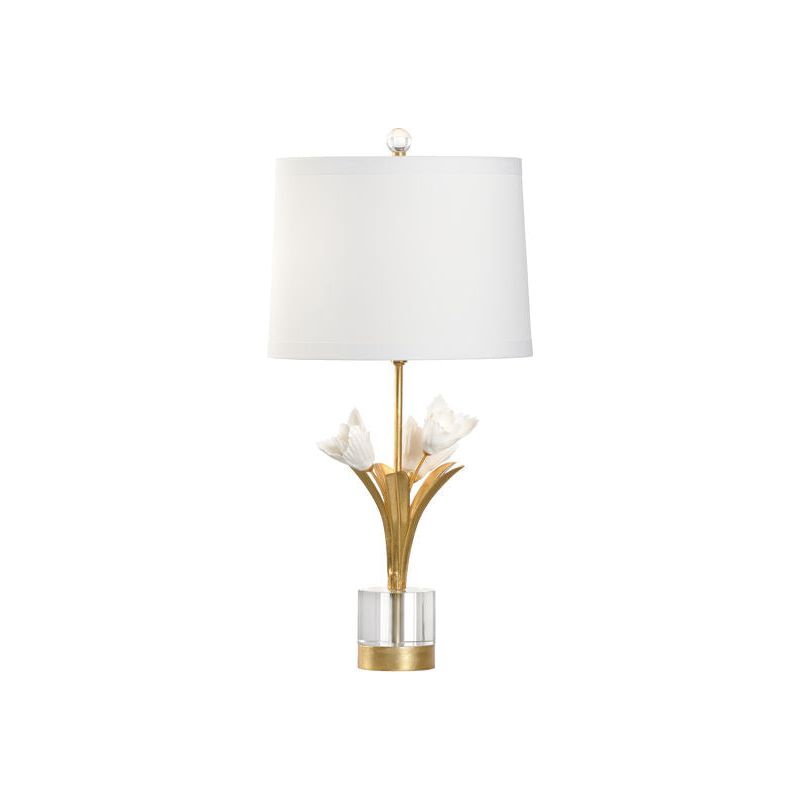 Graceful Tulip Gold Floral Design Table Lamp