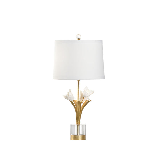 Graceful Tulip Gold Floral Design Table Lamp