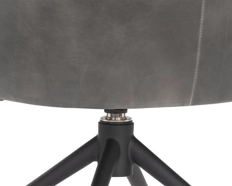 Bretta Leather Upholstered Swivel Armless Dining Chair