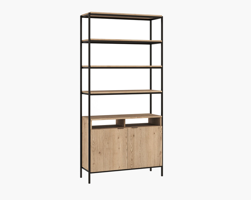 Ambrose Wooden Iron Modular Bookcase