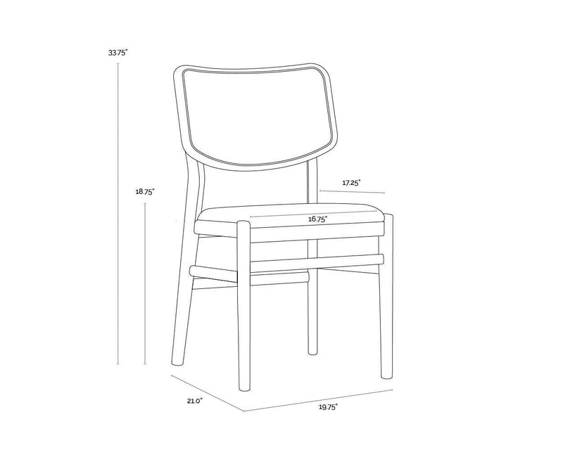 Annex Fabric Upholstered Armless Dining Chair (Set Of 2)