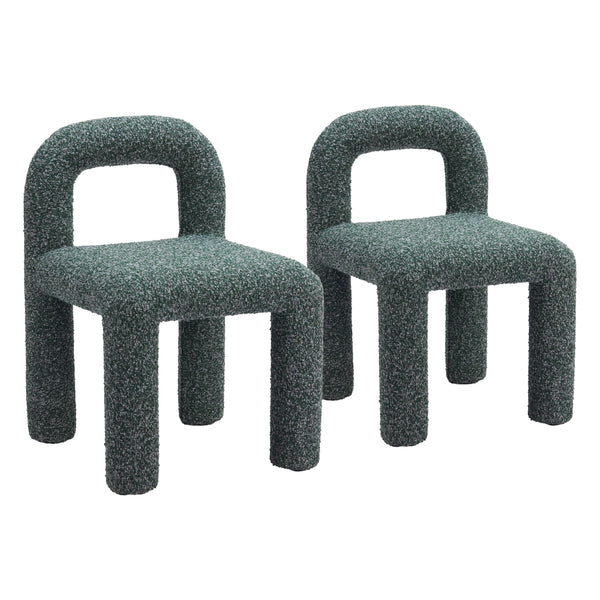 Arum Snowy Green Armless Dining Chair (Set of 2)