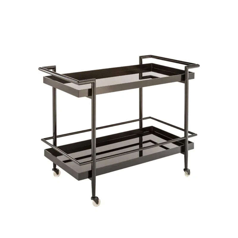 Livingston Steel Framed Glass Bar Cart