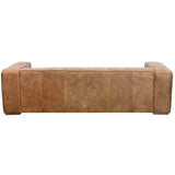 101 Inch Sofa Open Road Brown Leather Brown Industrial Sofas & Loveseats LOOMLAN By Moe's Home