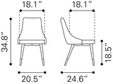 Piccolo Polyester Upholstered Armless Dining Chair (Set Of 2)