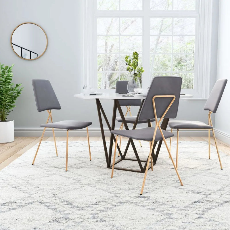 Chloe Polyester Upholstered Armless Dining Chair (Set Of 2)