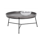 Remy Iron Framed Concrete Round Coffee Table