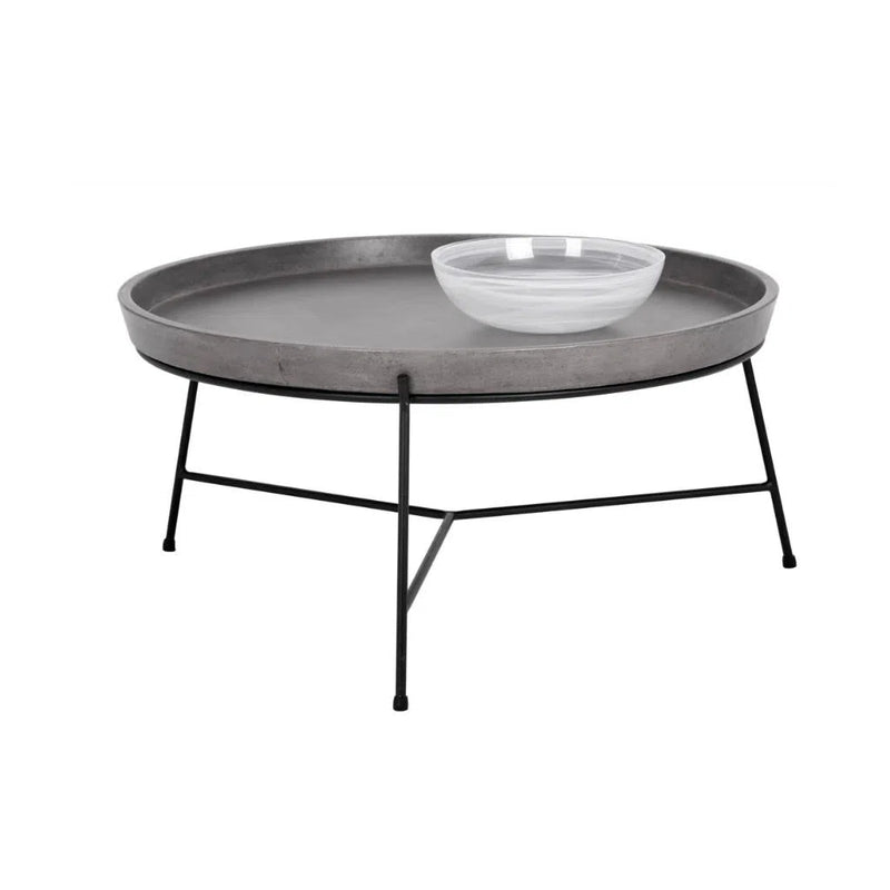 Remy Iron Framed Concrete Round Coffee Table