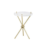 Cher End Table Classic Design With Brass And Acrylic Finish