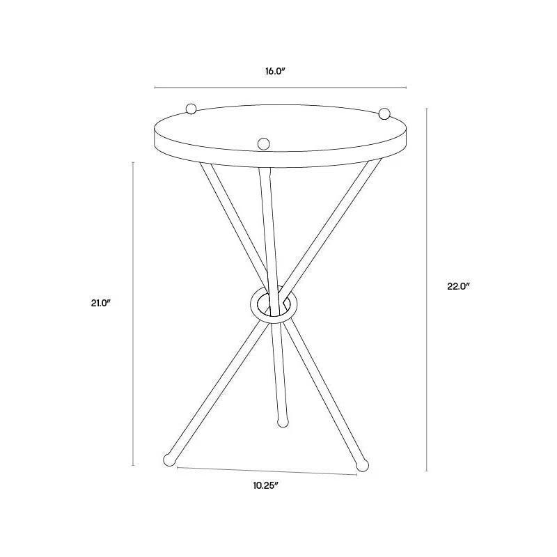 Cher End Table Classic Design With Brass And Acrylic Finish