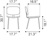 Worcester Leather Upholstered Armless Dining Chair (Set Of 2)