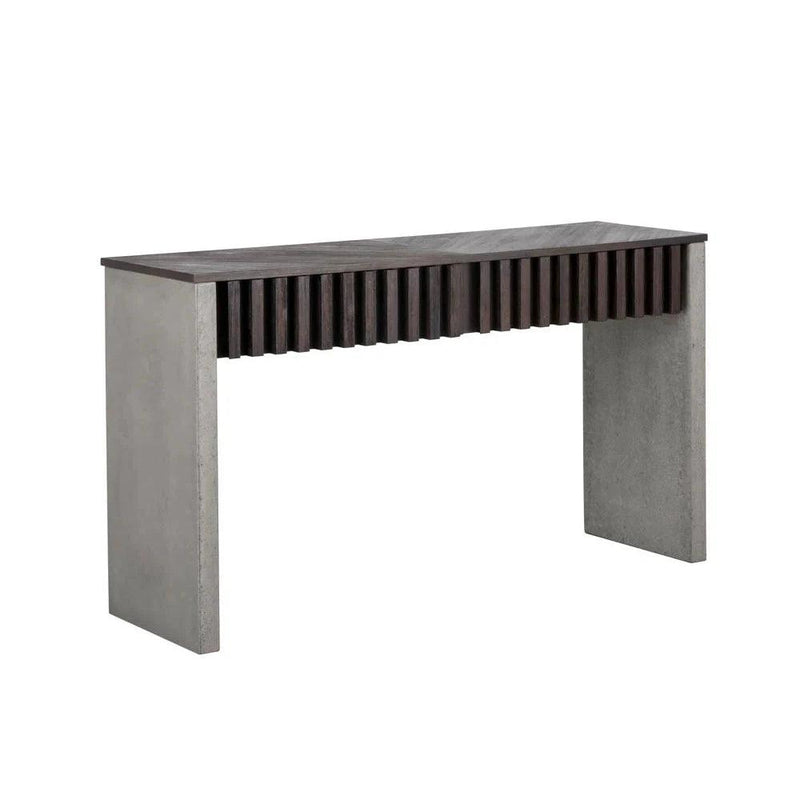 Bane Console Table With Acacia Wood Veneer And Concrete