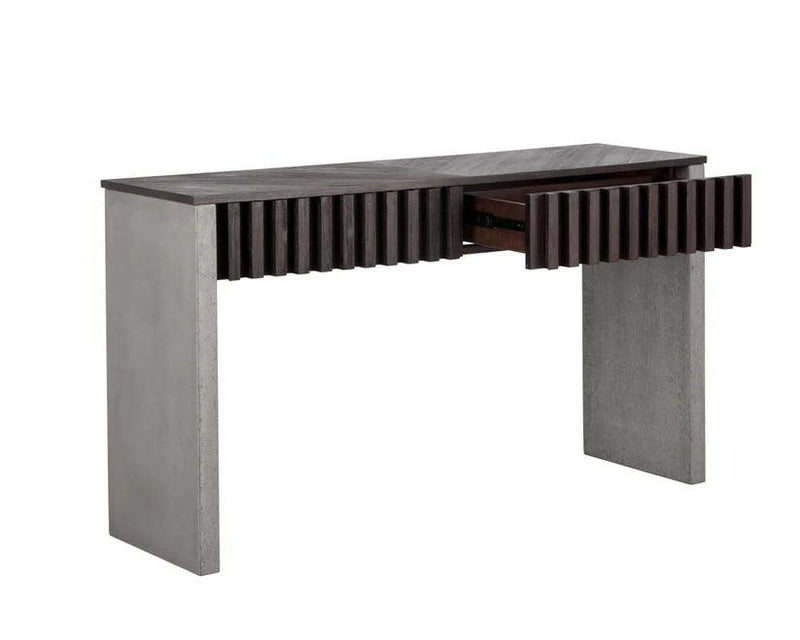 Bane Console Table With Acacia Wood Veneer And Concrete