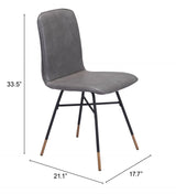 Var Polyester Upholstered Armless Dining Chair (Set Of 2)