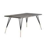 Midori Dining Table 59" Modern Concrete Top With Brass