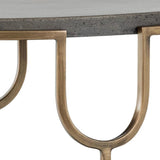 Arya Side Table with Concrete Top and Antique Brass Frame