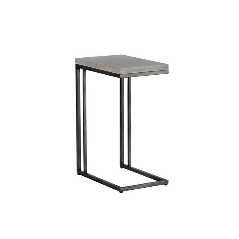 Sawyer Steel Framed Concrete Outdoor Rectangular End Table