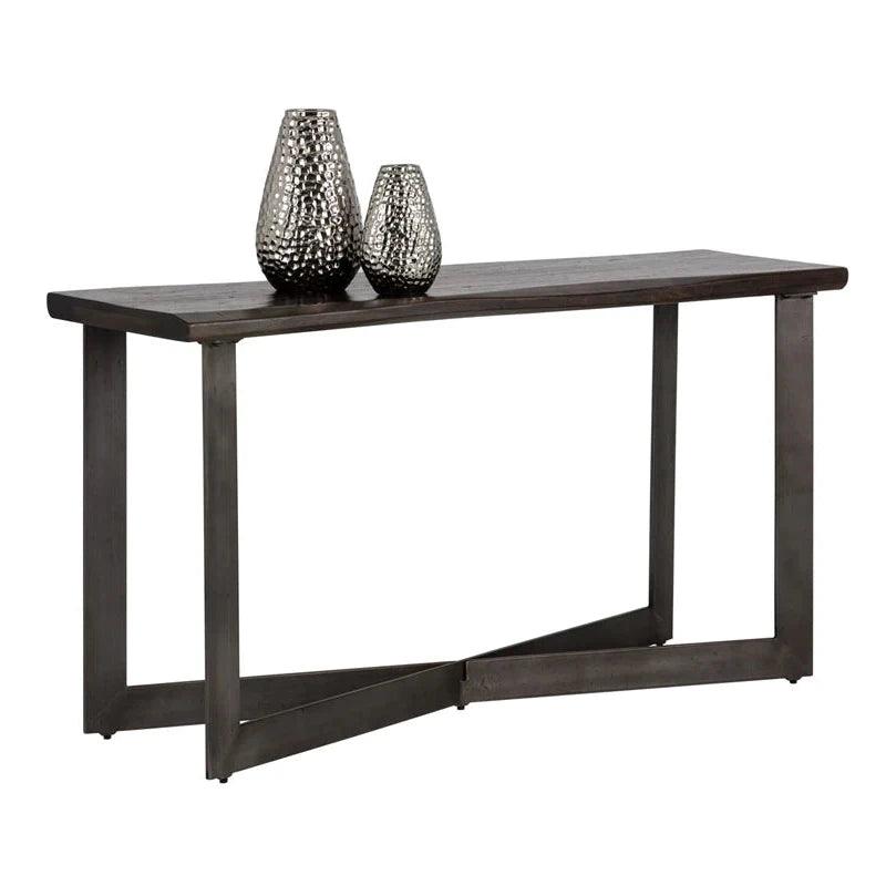 Marley Console Table With Antique Gunmetal Iron Legs