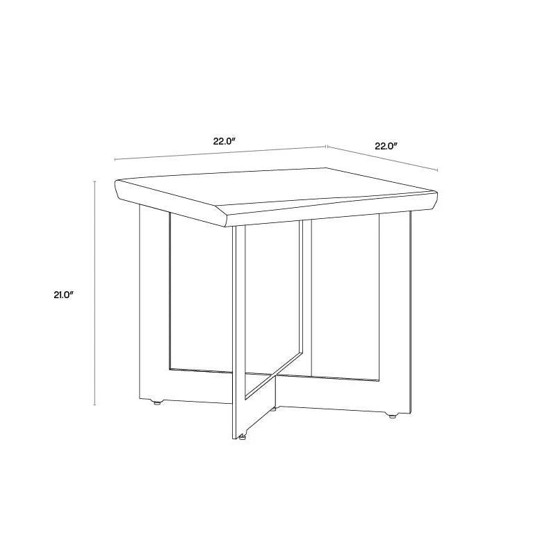 Marley Side Table With Solid Wood Top And Iron Base