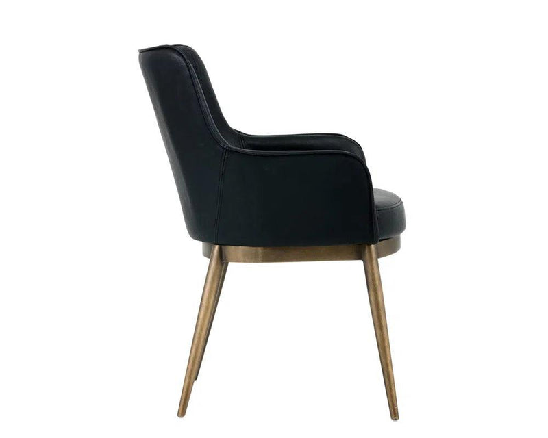 Franklin Leather Upholstered Modern Dining Armchair