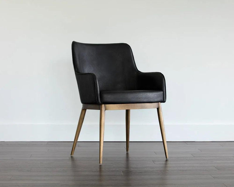 Franklin Leather Upholstered Modern Dining Armchair