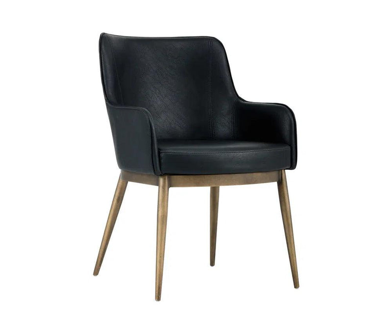 Franklin Leather Upholstered Modern Dining Armchair