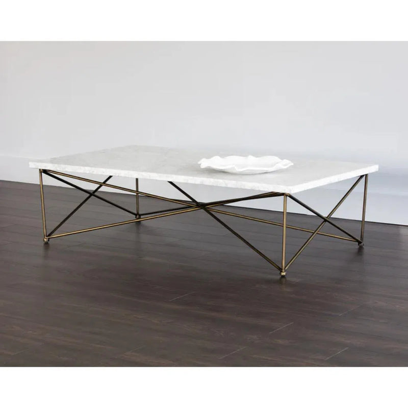 Skyy Steel Framed Marble Coffee Table