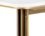 Ambrosia Dining Table Modern Marble Top Antique Brass Base