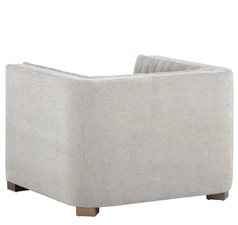 Caitlin Armchair Hemingway Silver Modern Tufted Lounge Chair