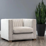 Caitlin Armchair Hemingway Silver Modern Tufted Lounge Chair