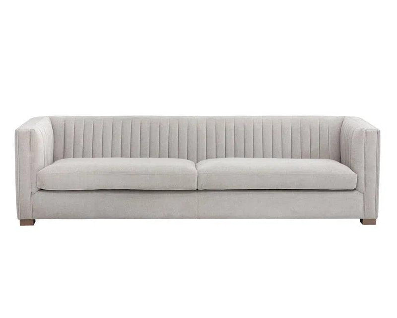 Caitlin Sofa Hemingway Silver Modern Design With Brass Legs